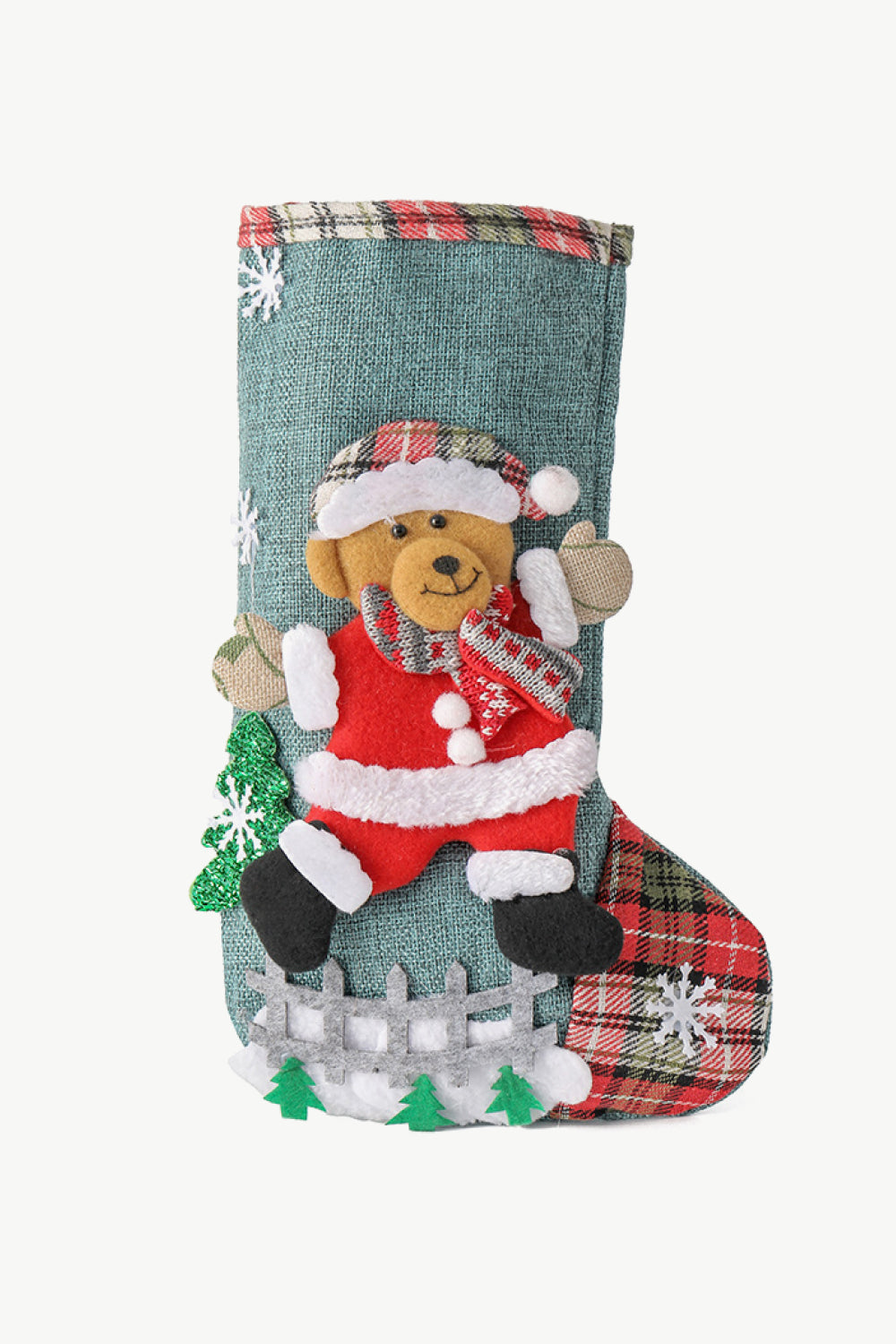 Rustic Holiday Character Stockings - 4 Pack
