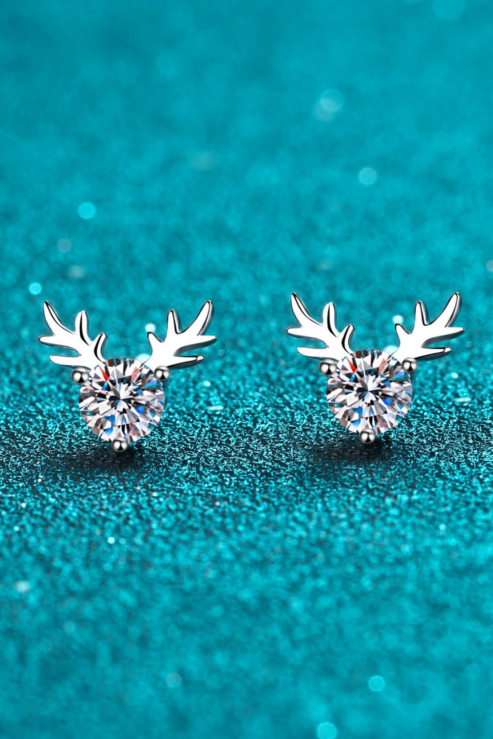 Festive Reindeer Moissanite Earrings