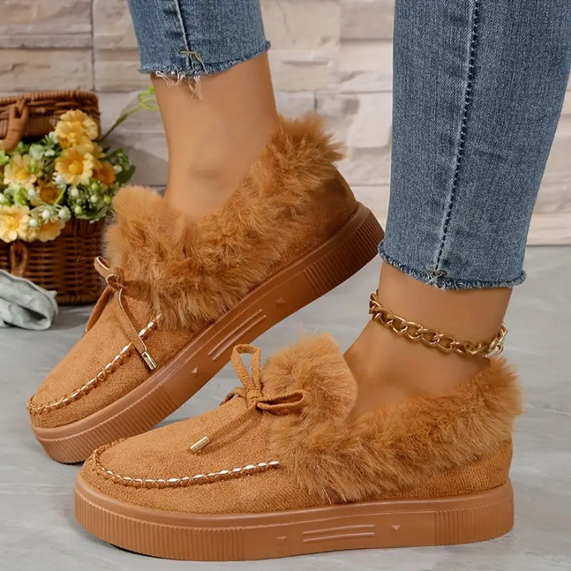 Cozy Fur-Lined Slip-On Sneakers