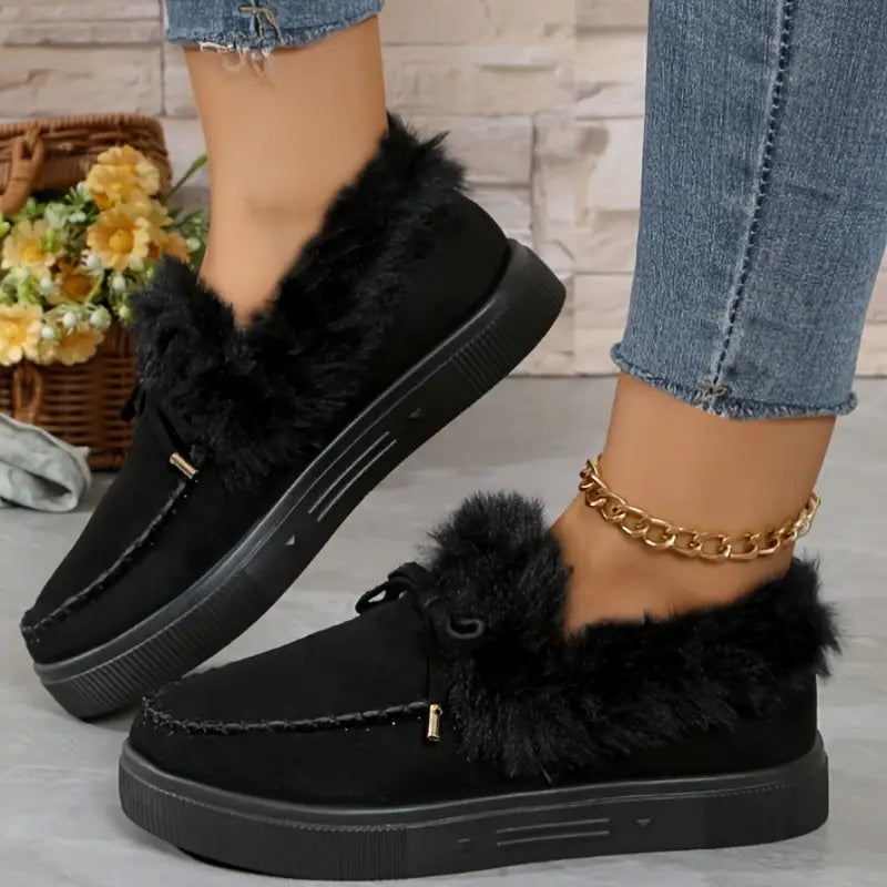 Cozy Fur-Lined Slip-On Sneakers