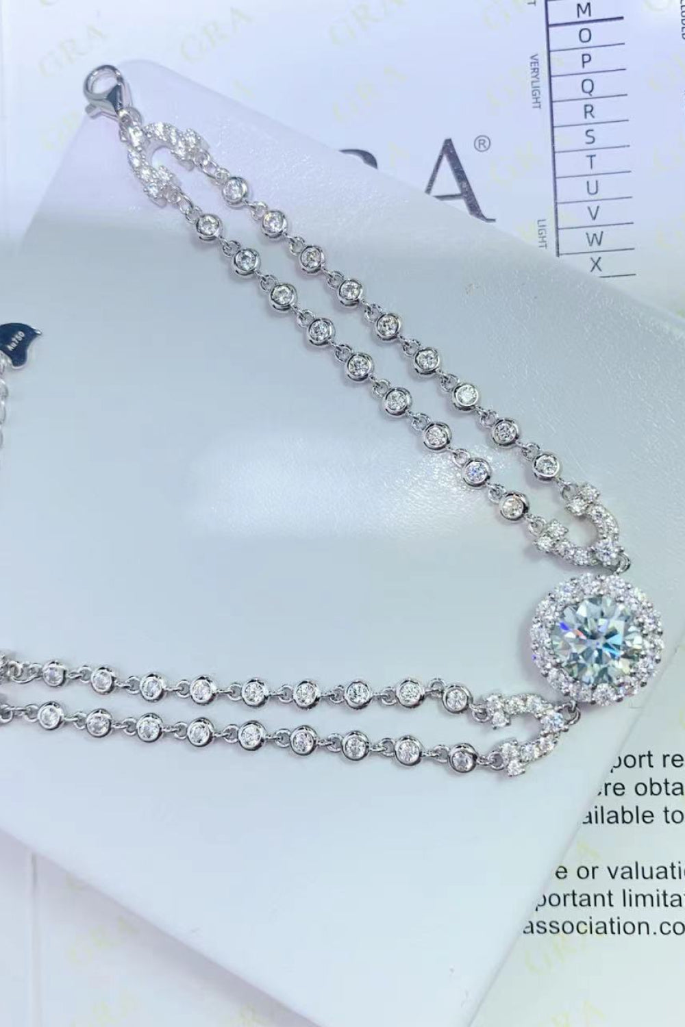 Frosted Elegance Moissanite Double-Layered Bracelet