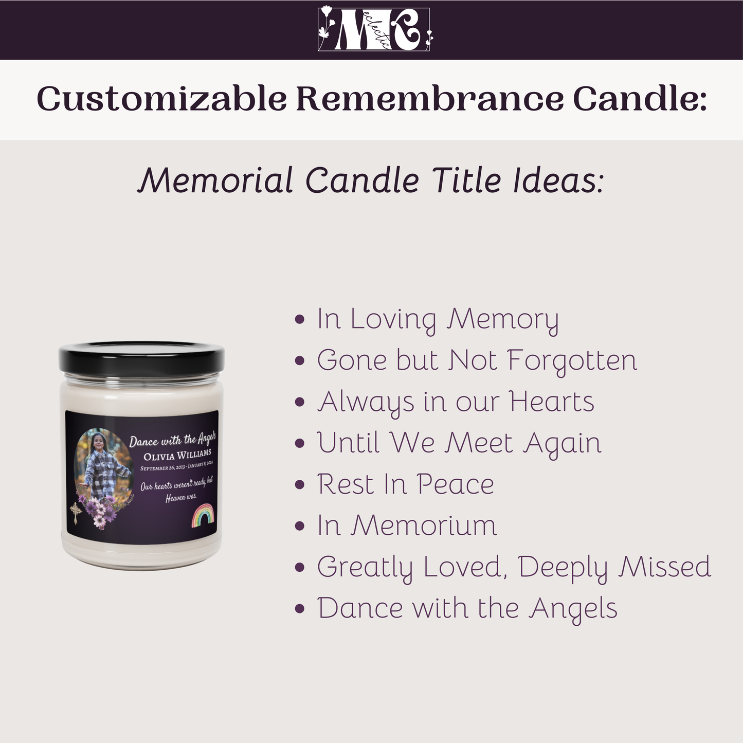 Customizable Remembrance Candle (Dark Background)