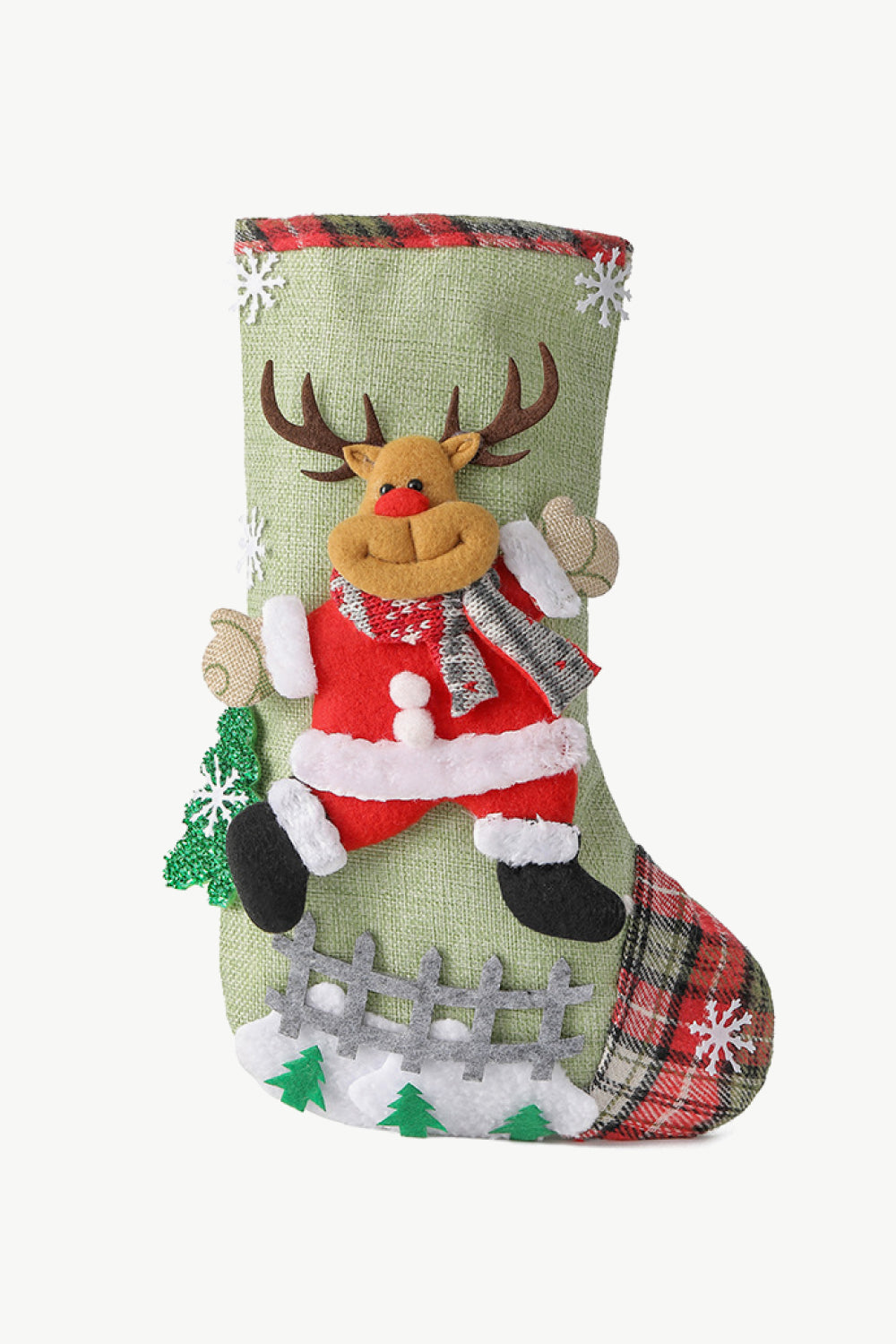 Rustic Holiday Character Stockings - 4 Pack