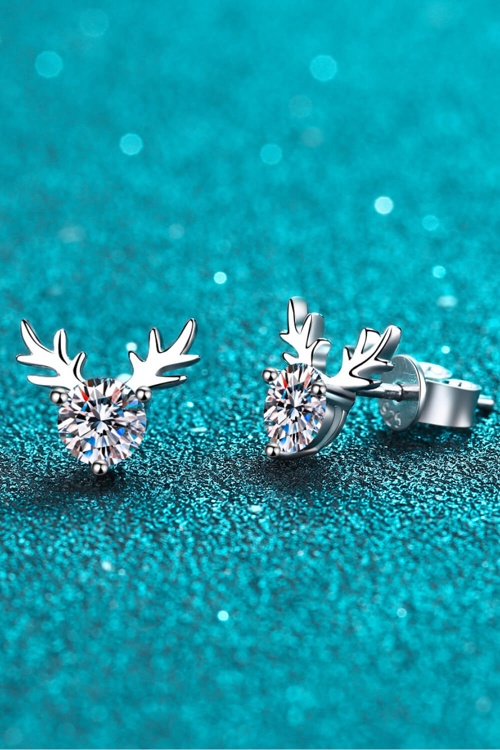 Festive Reindeer Moissanite Earrings