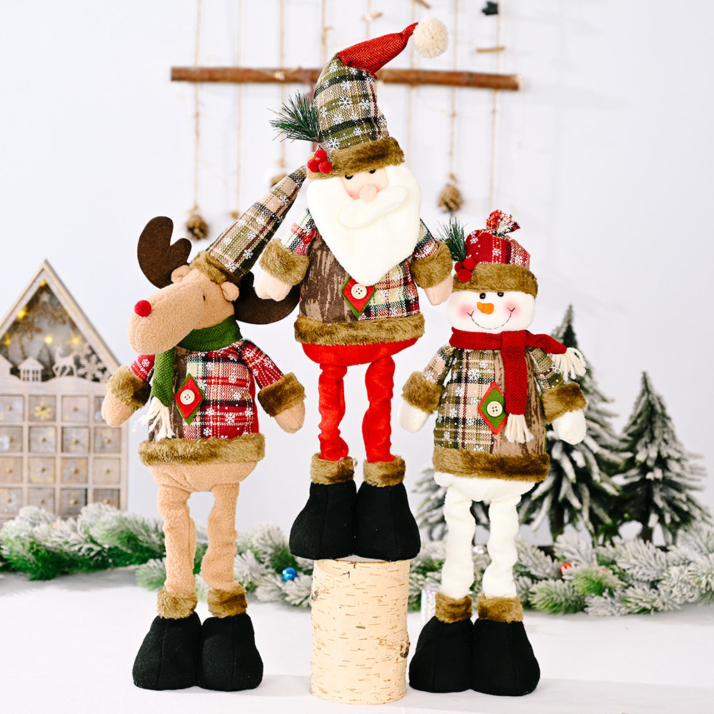 Festive Extendable Leg Christmas Dolls