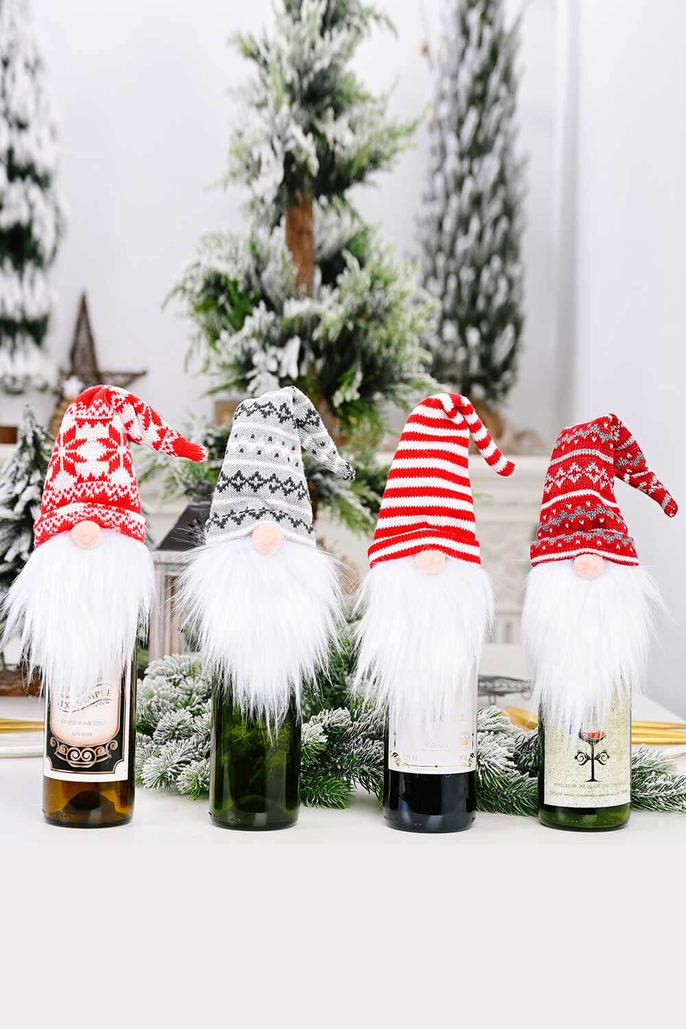 Merry Gnomes Wine Bottle Covers