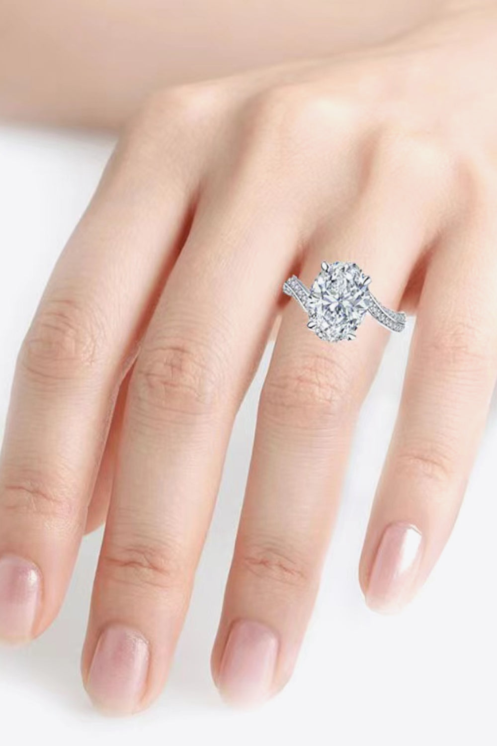 Minimalist Moissanite Side Stone Ring