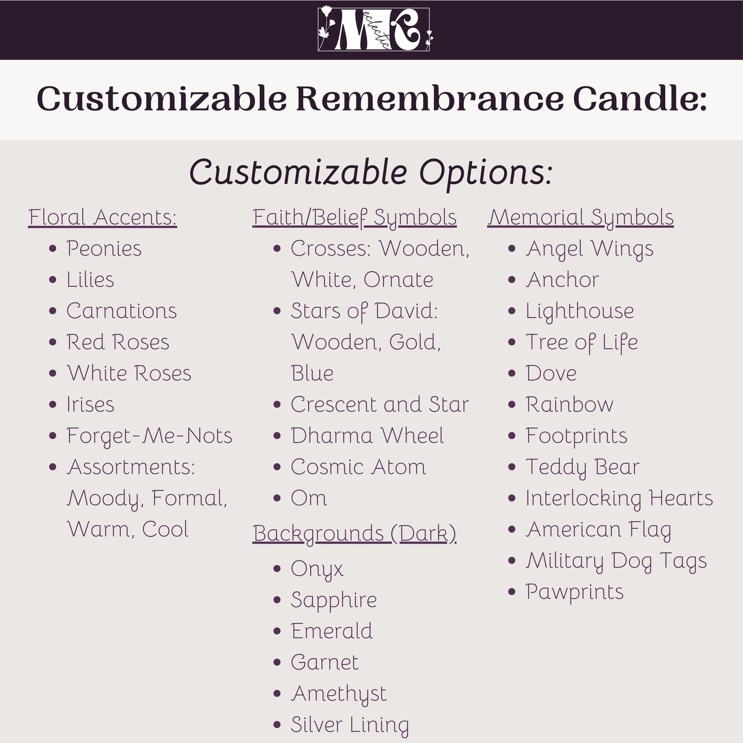 Customizable Remembrance Candle (Dark Background)