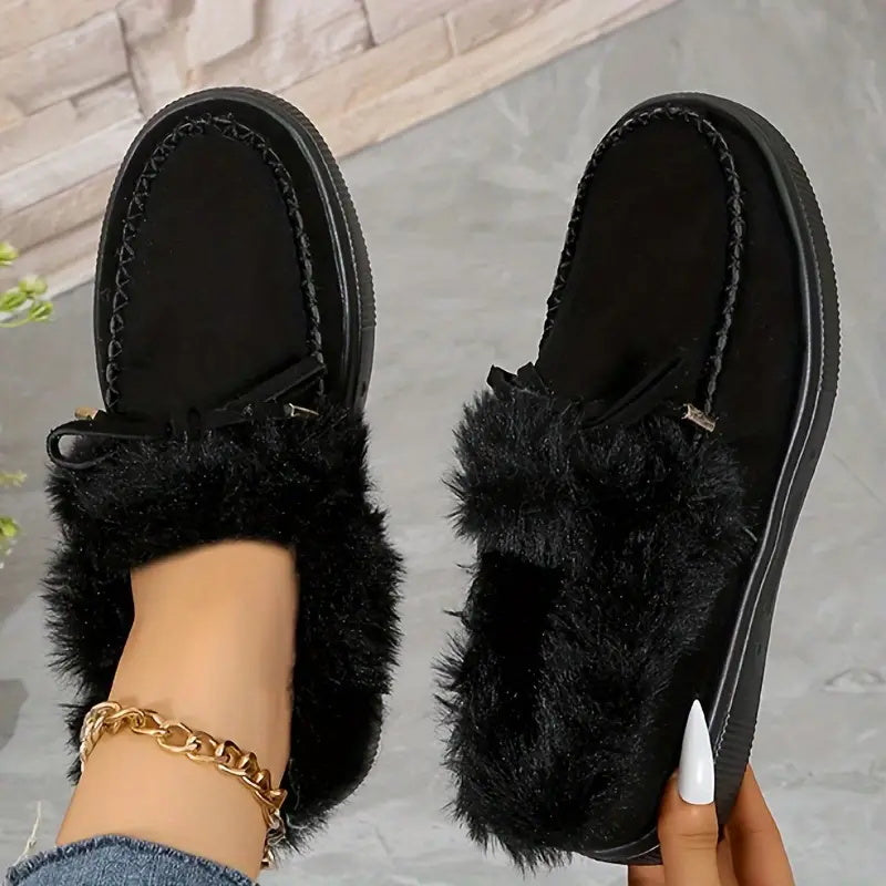 Cozy Fur-Lined Slip-On Sneakers