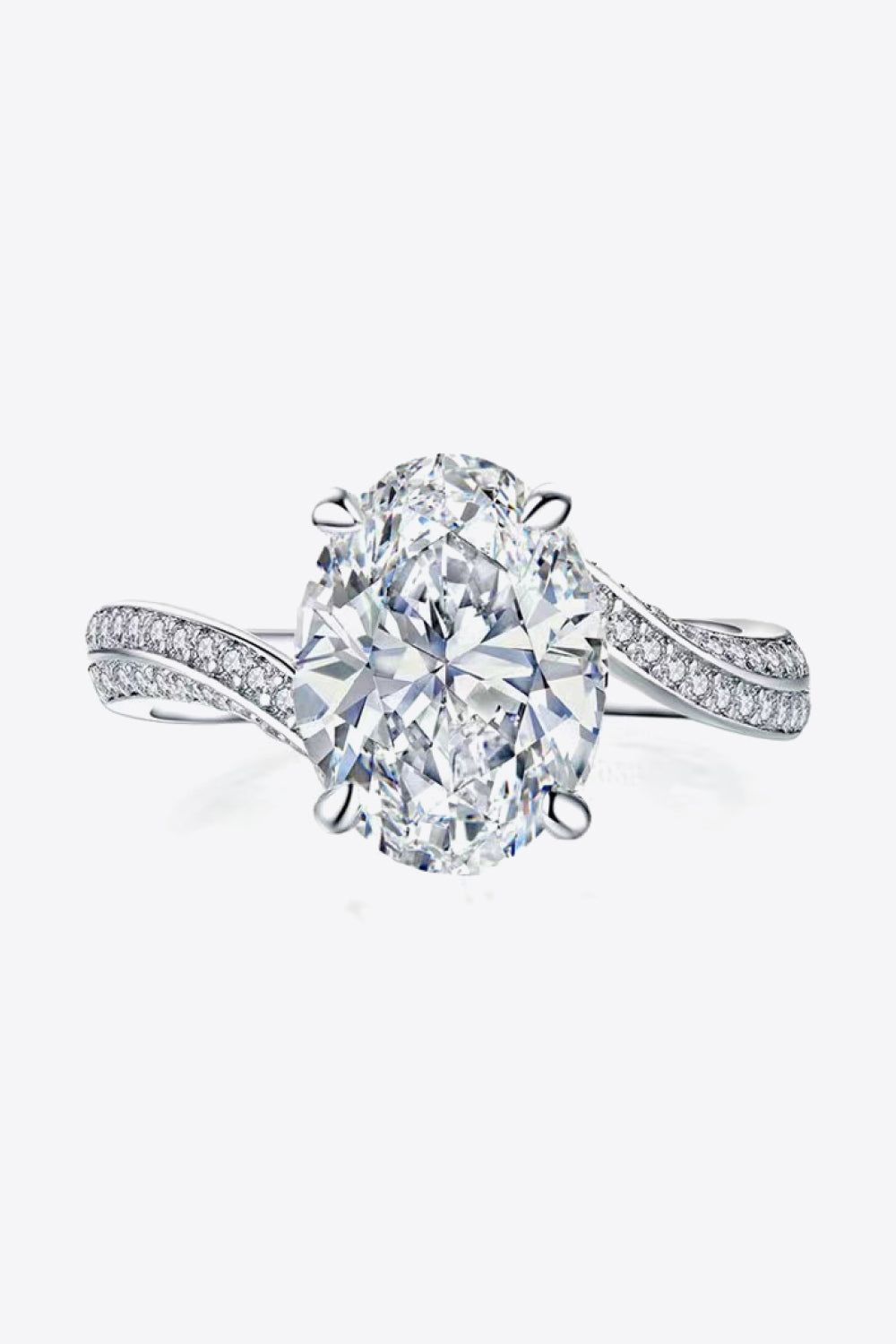 Minimalist Moissanite Side Stone Ring
