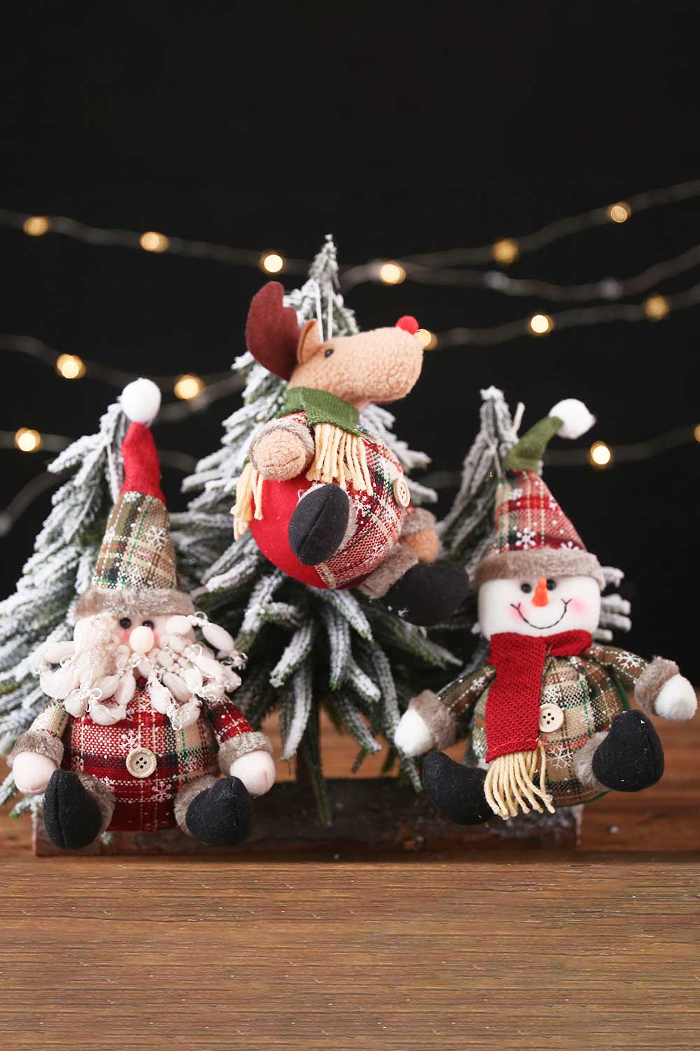 Jolly Trio Plush Holiday Ornaments