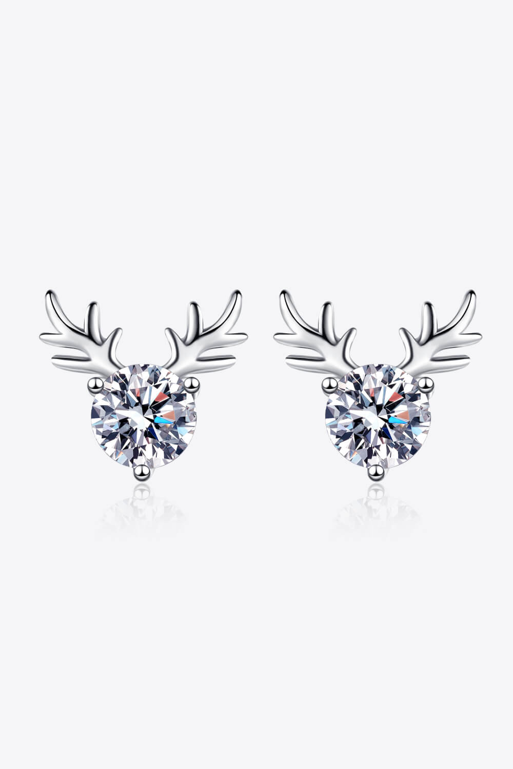 Festive Reindeer Moissanite Earrings