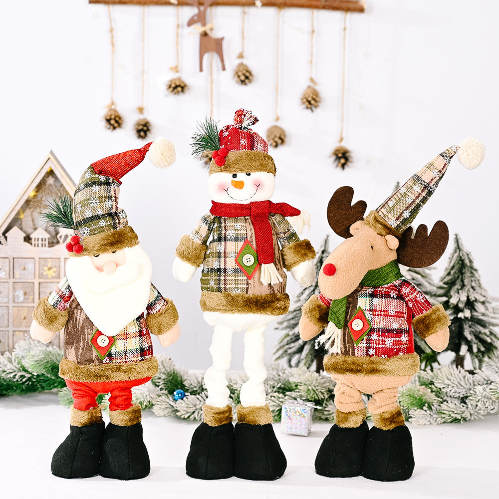 Festive Extendable Leg Christmas Dolls