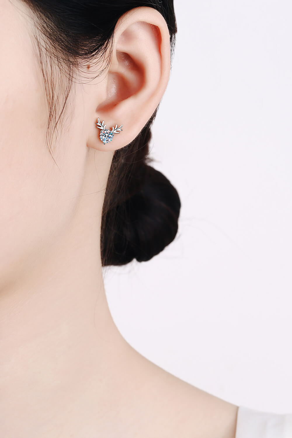 Festive Reindeer Moissanite Earrings