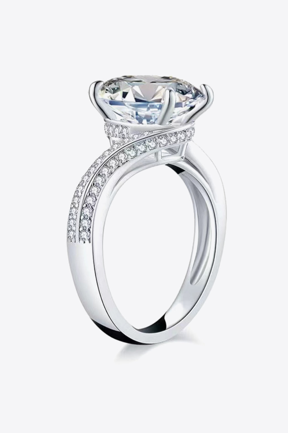 Minimalist Moissanite Side Stone Ring