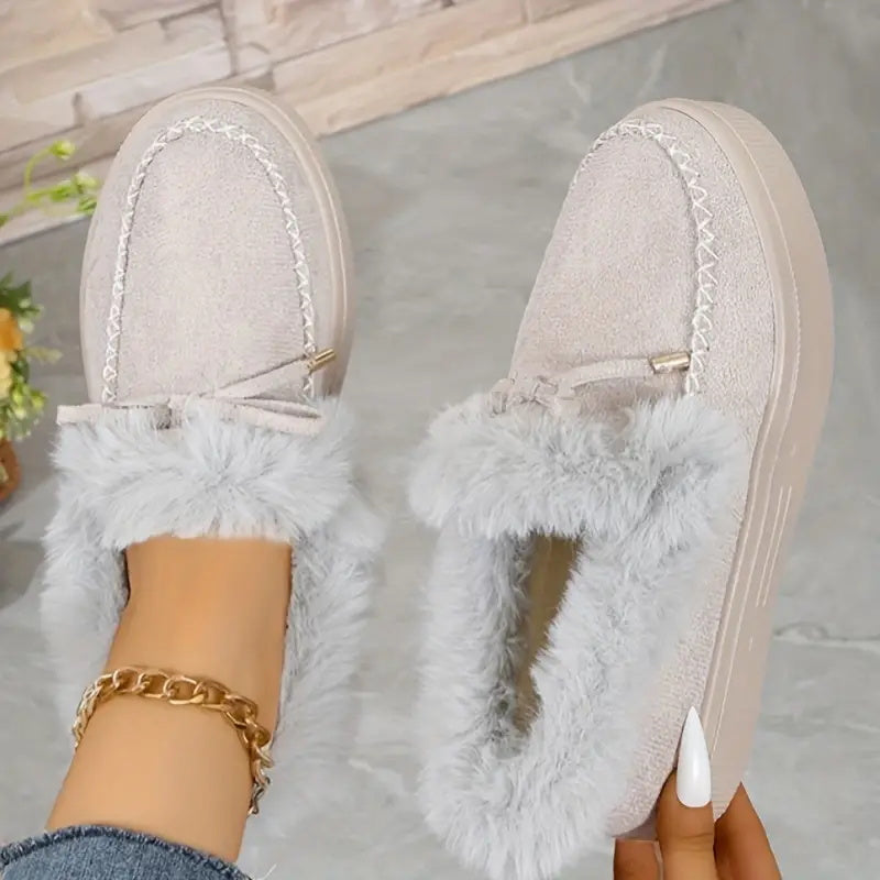 Cozy Fur-Lined Slip-On Sneakers