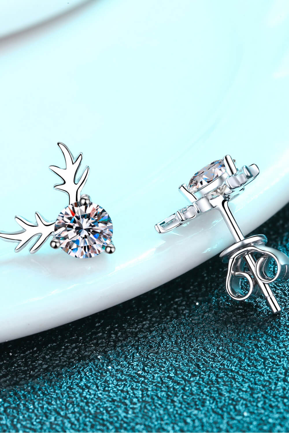 Festive Reindeer Moissanite Earrings