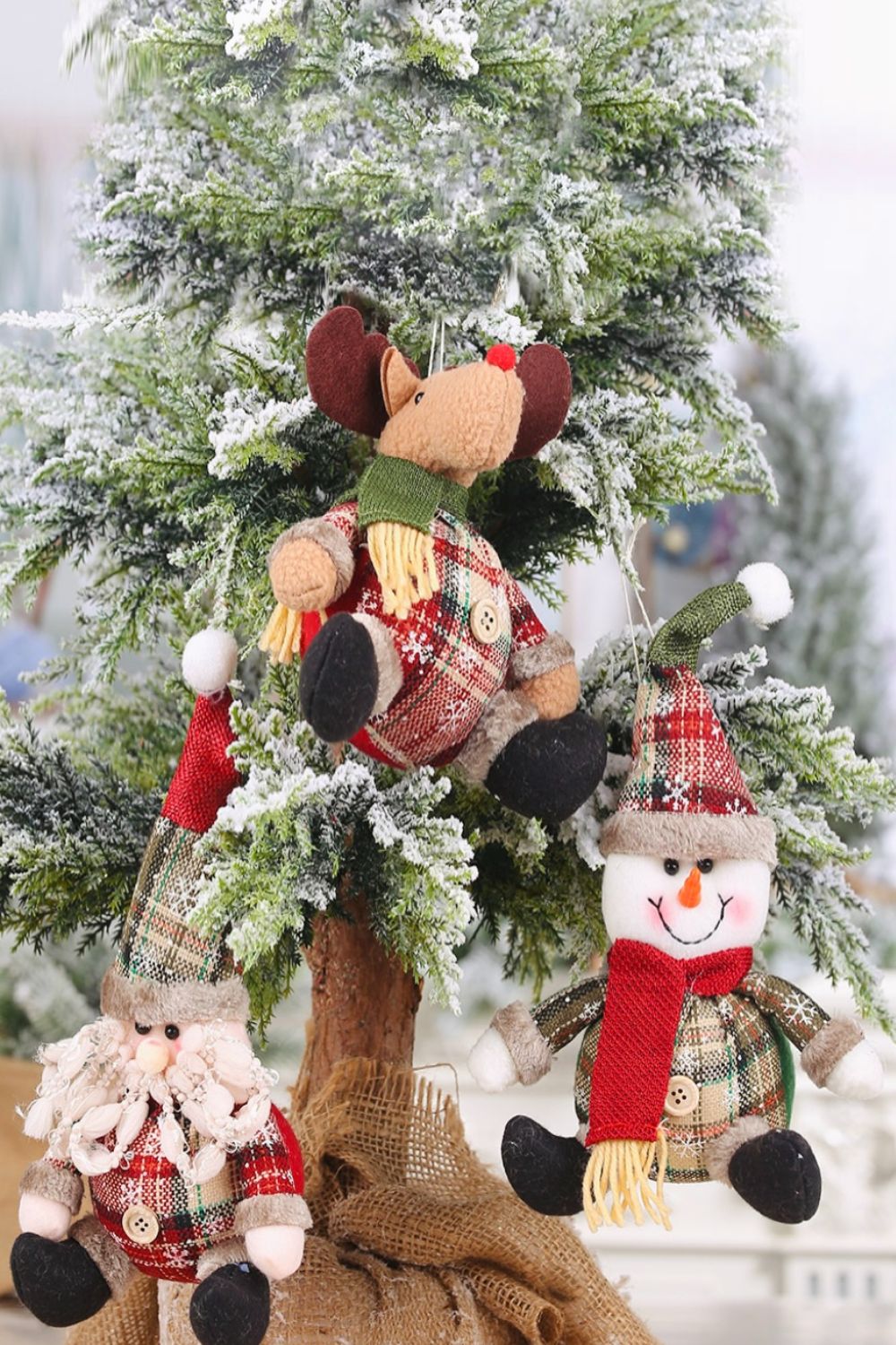 Jolly Trio Plush Holiday Ornaments