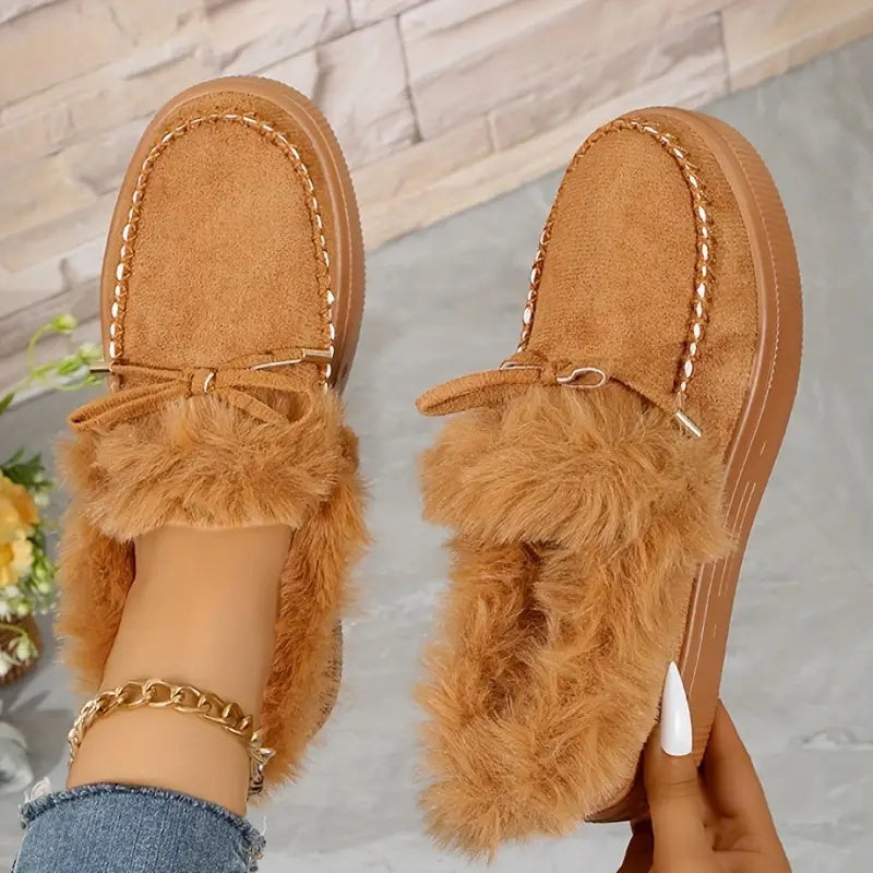 Cozy Fur-Lined Slip-On Sneakers