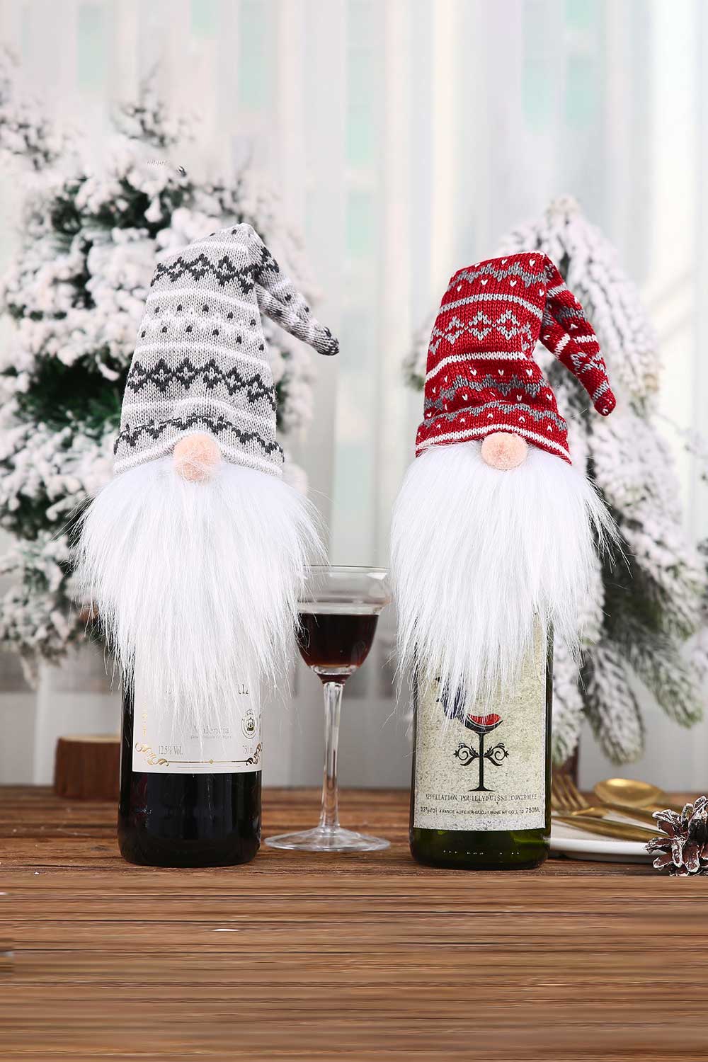 Merry Gnomes Wine Bottle Covers
