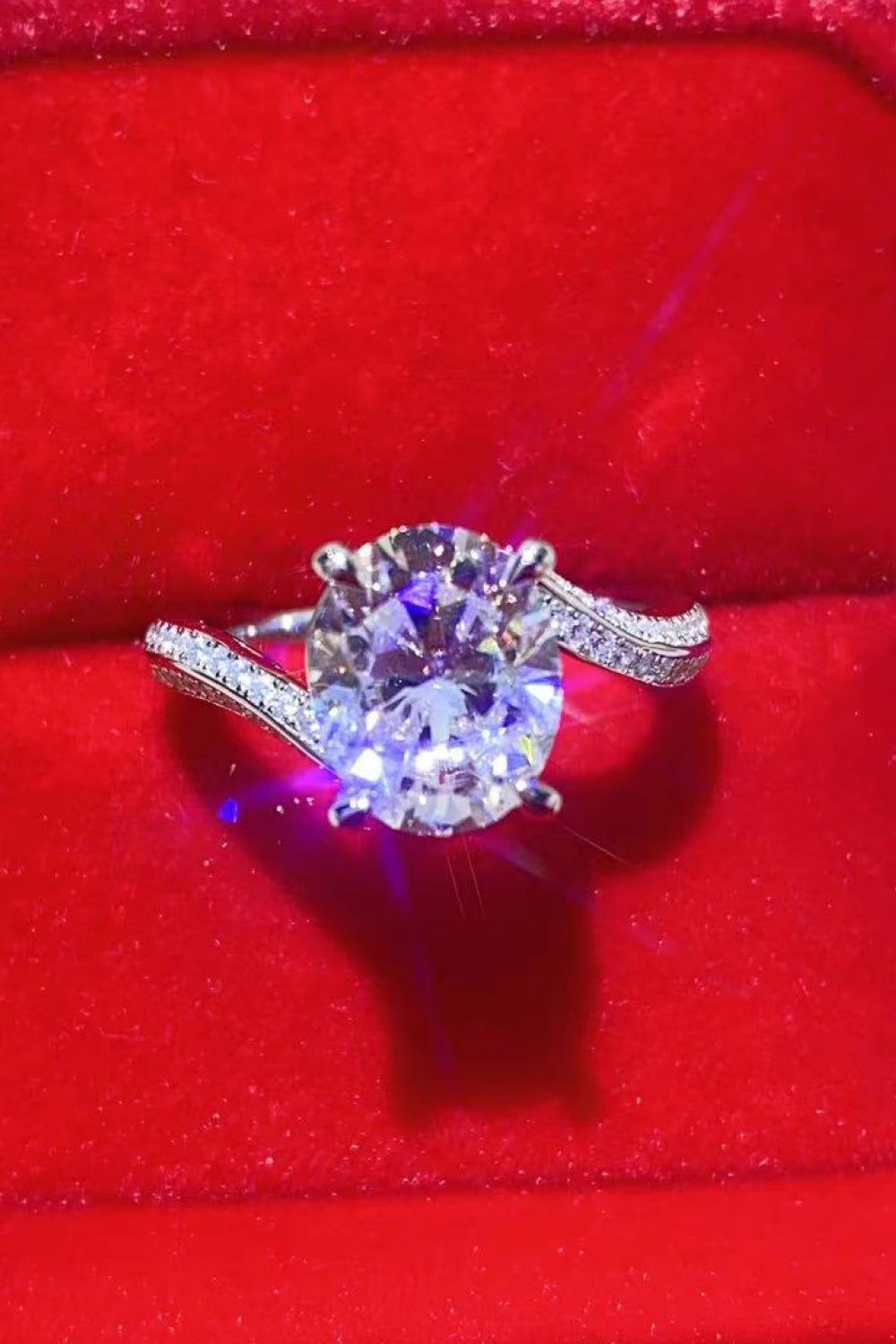 Minimalist Moissanite Side Stone Ring