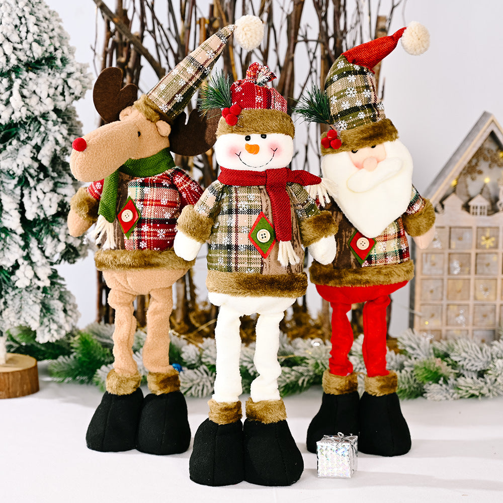 Festive Extendable Leg Christmas Dolls