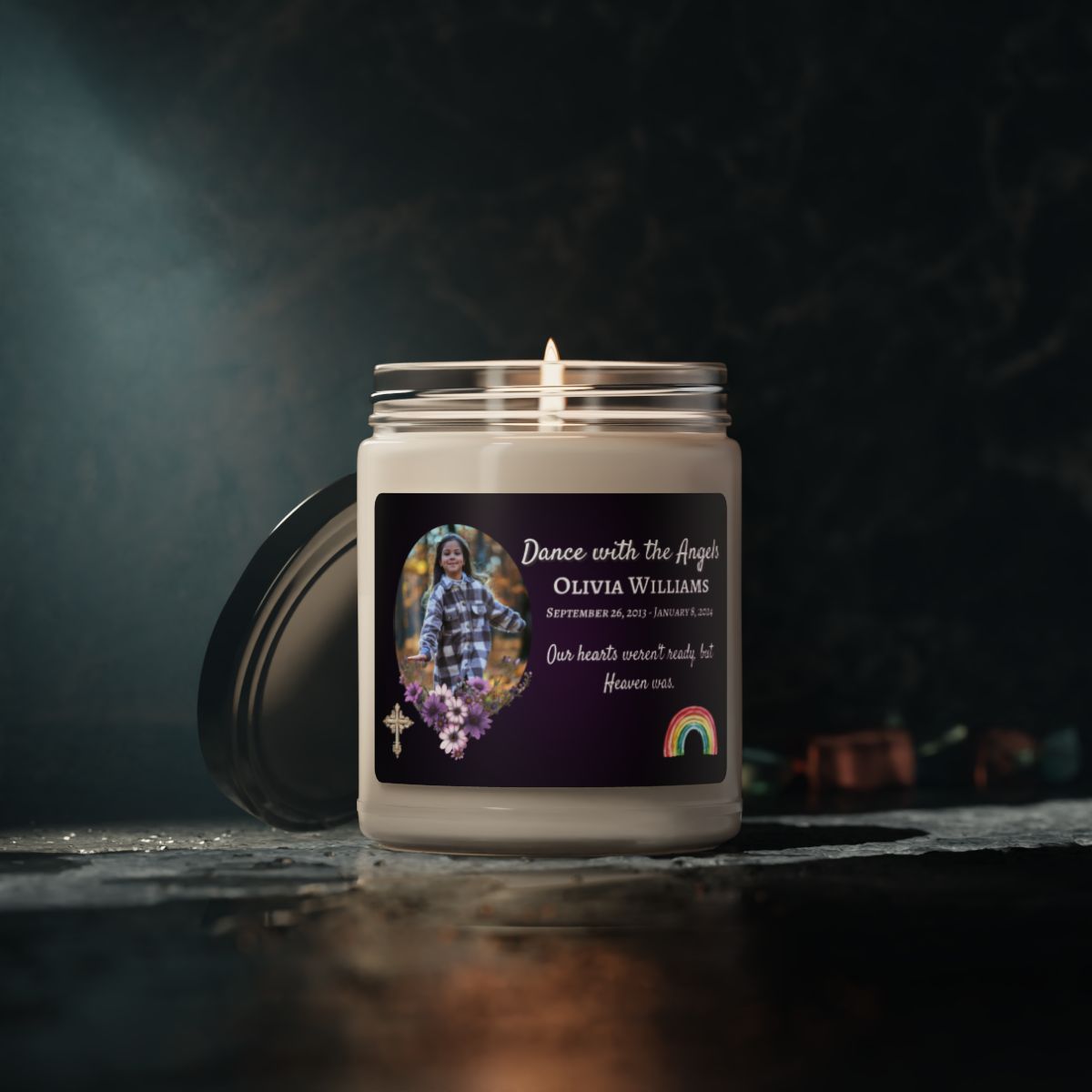 Customizable Remembrance Candle (Dark Background)