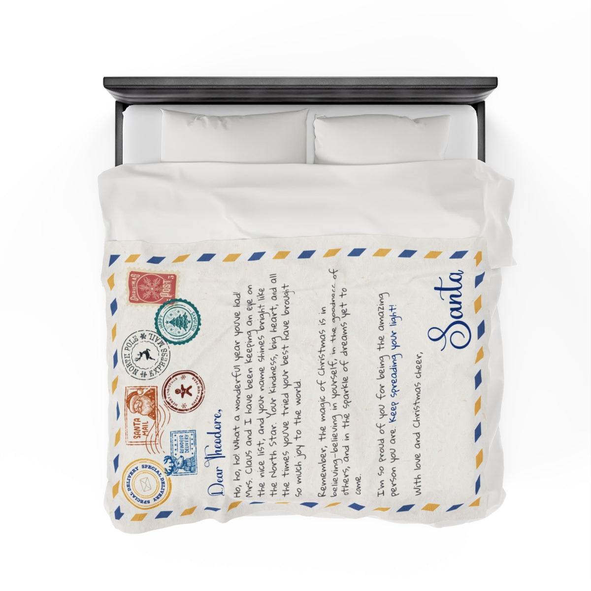 "Spread Your Light" Letter from Santa Kids' Blanket
