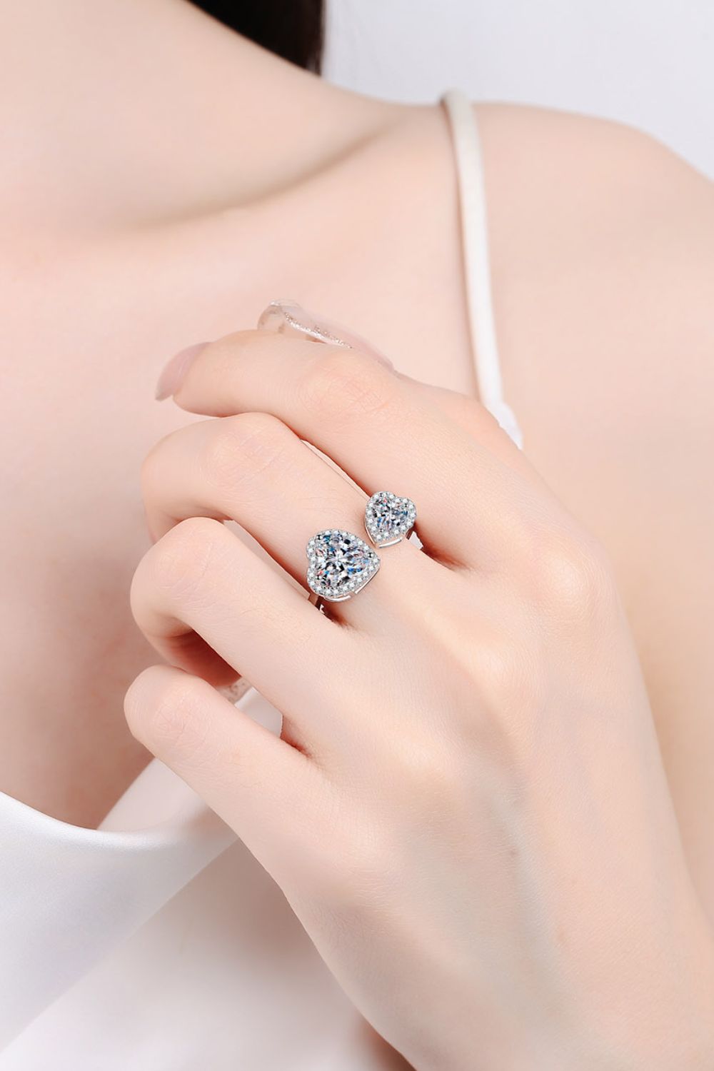 Love’s Embrace Open Moissanite Ring
