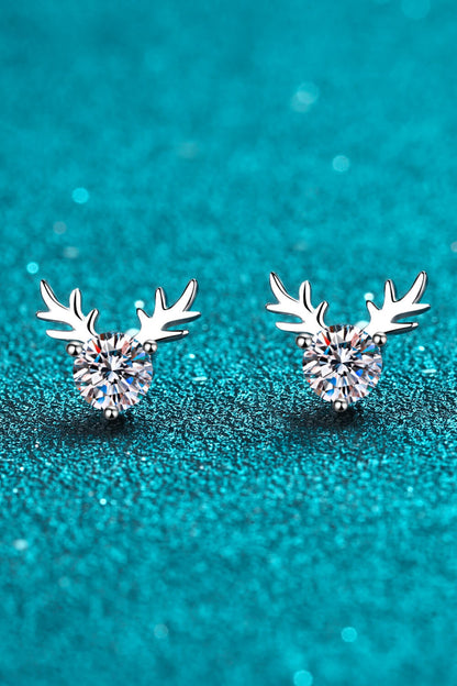 Festive Reindeer Moissanite Earrings