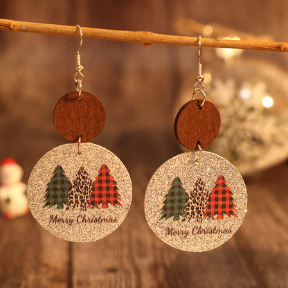 Rustic Charm Christmas Tree Earrings