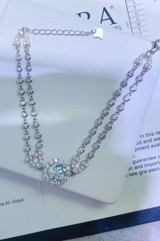 Frosted Elegance Moissanite Double-Layered Bracelet
