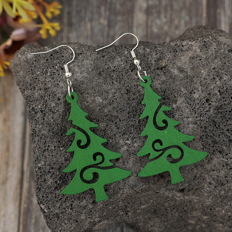 Rustic Holiday Tree Earrings