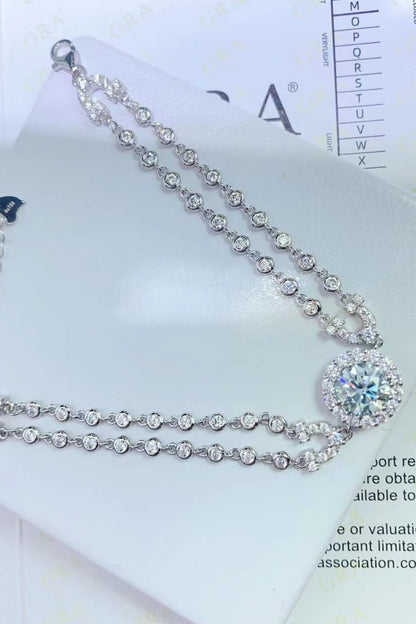 Frosted Elegance Moissanite Double-Layered Bracelet
