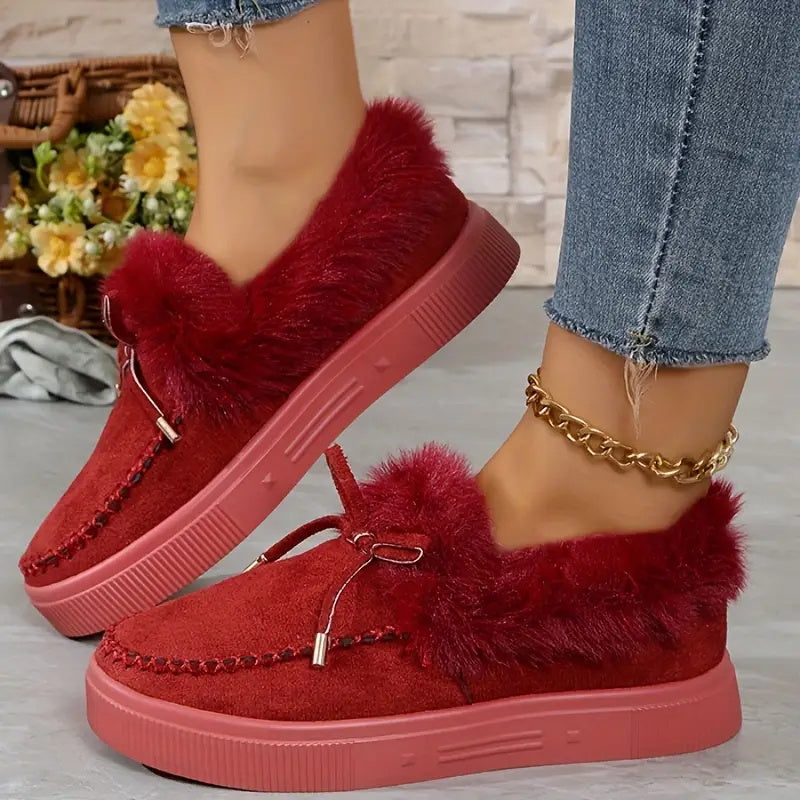 Cozy Fur-Lined Slip-On Sneakers