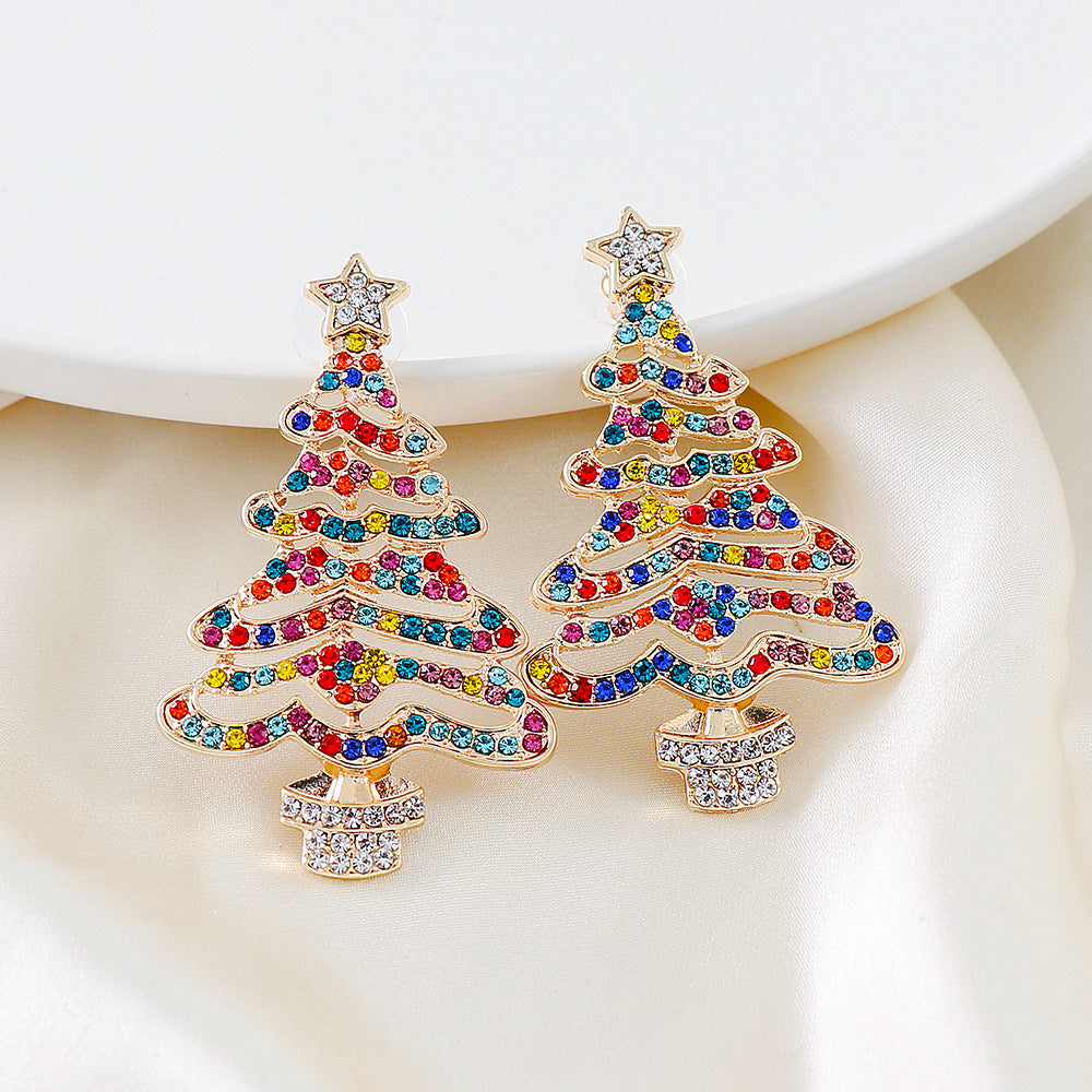 Dazzling Holiday Tree Earrings