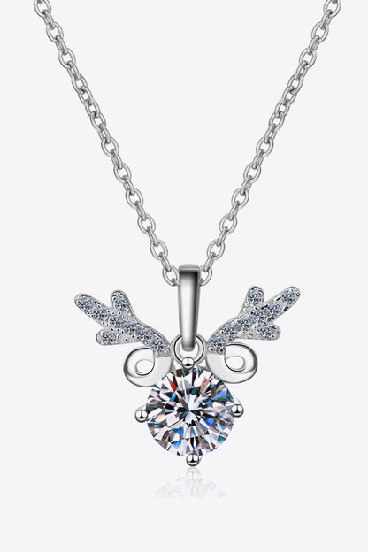 Festive Reindeer Moissanite Necklace