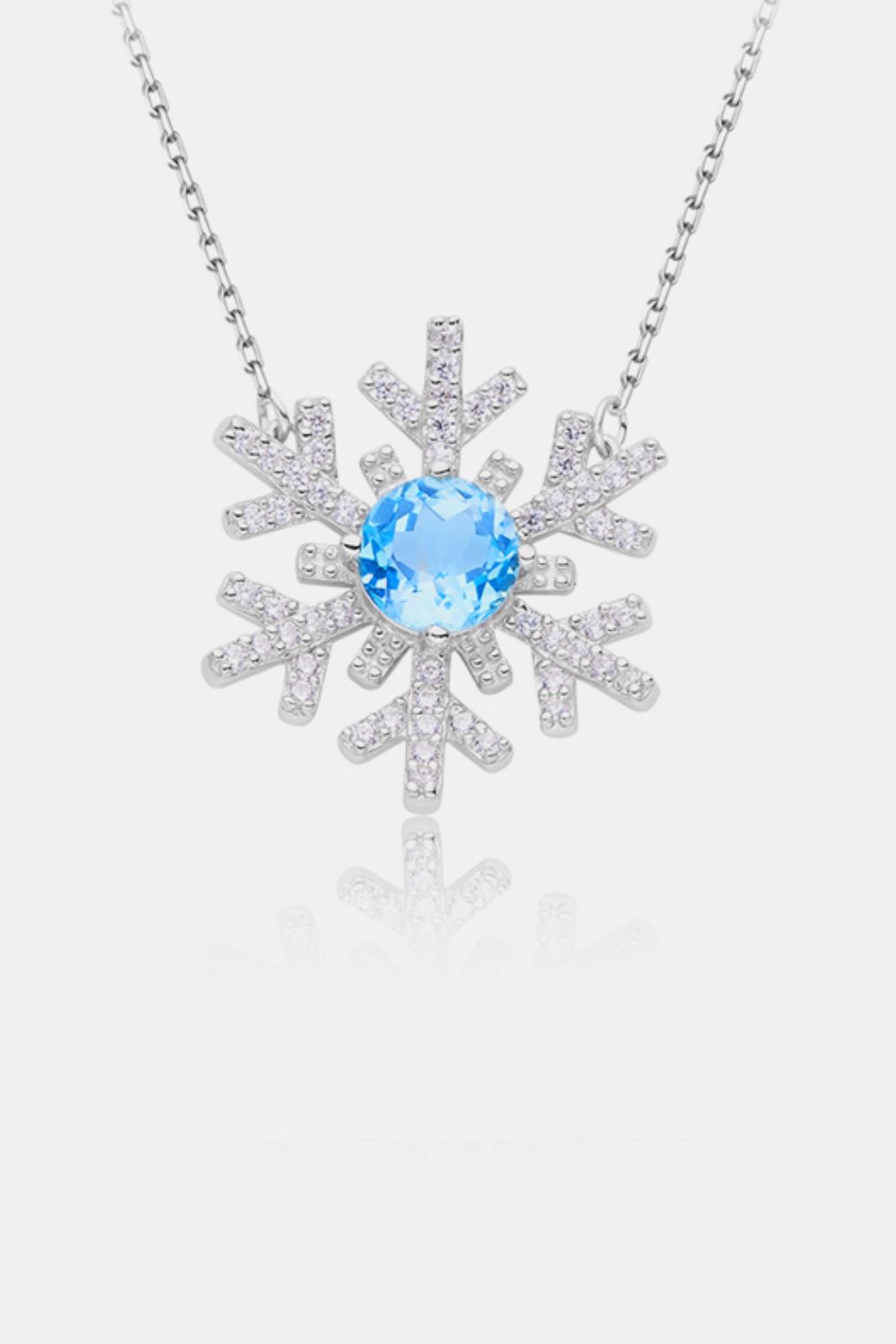Winter Radiance Topaz Snowflake Necklace