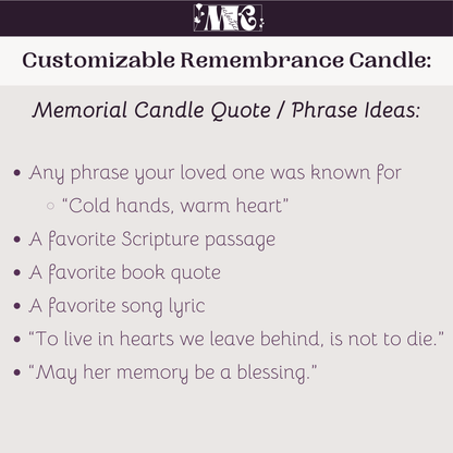 Customizable Remembrance Candle (Dark Background)