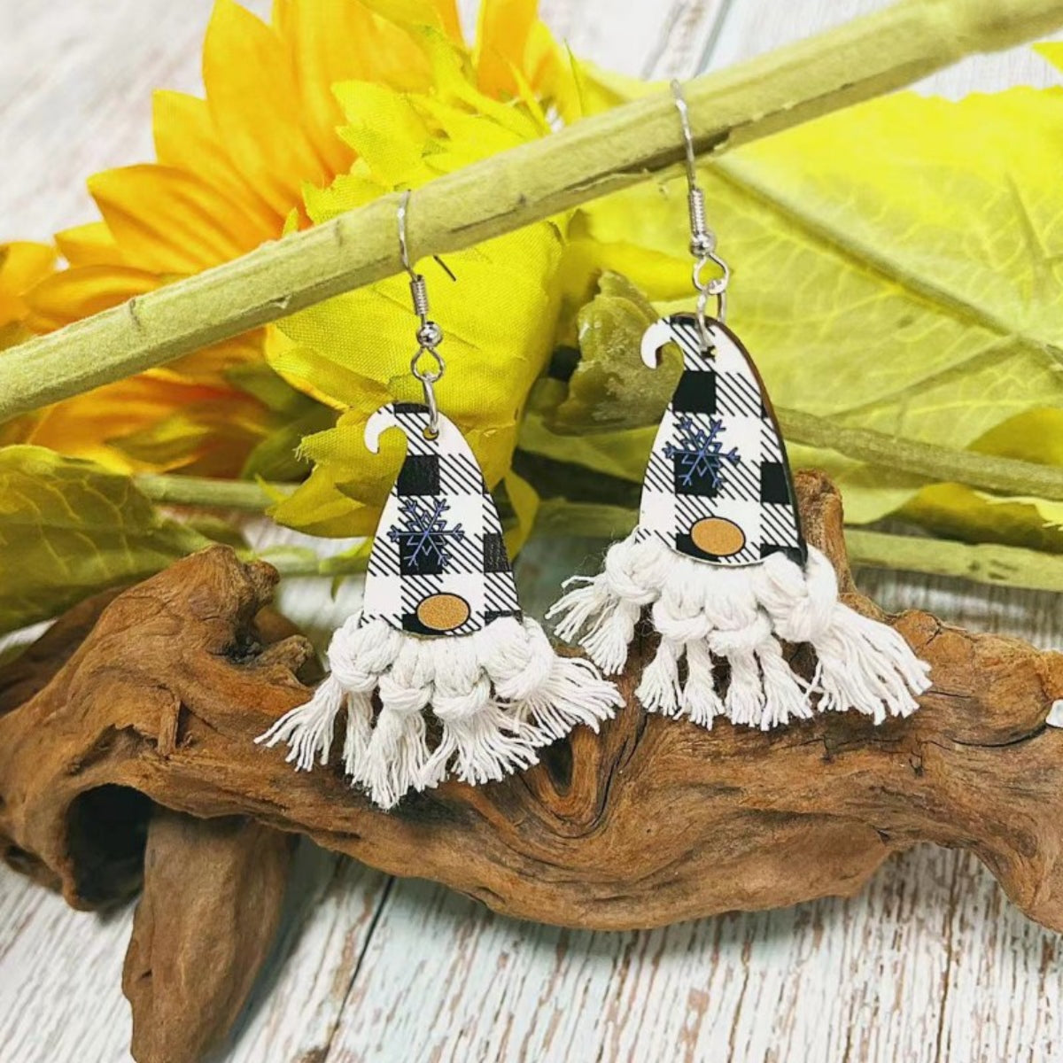 Rustic Gnome Tassel Earrings