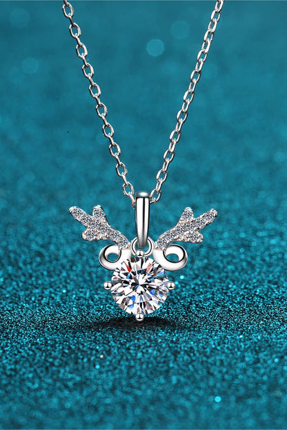 Festive Reindeer Moissanite Necklace
