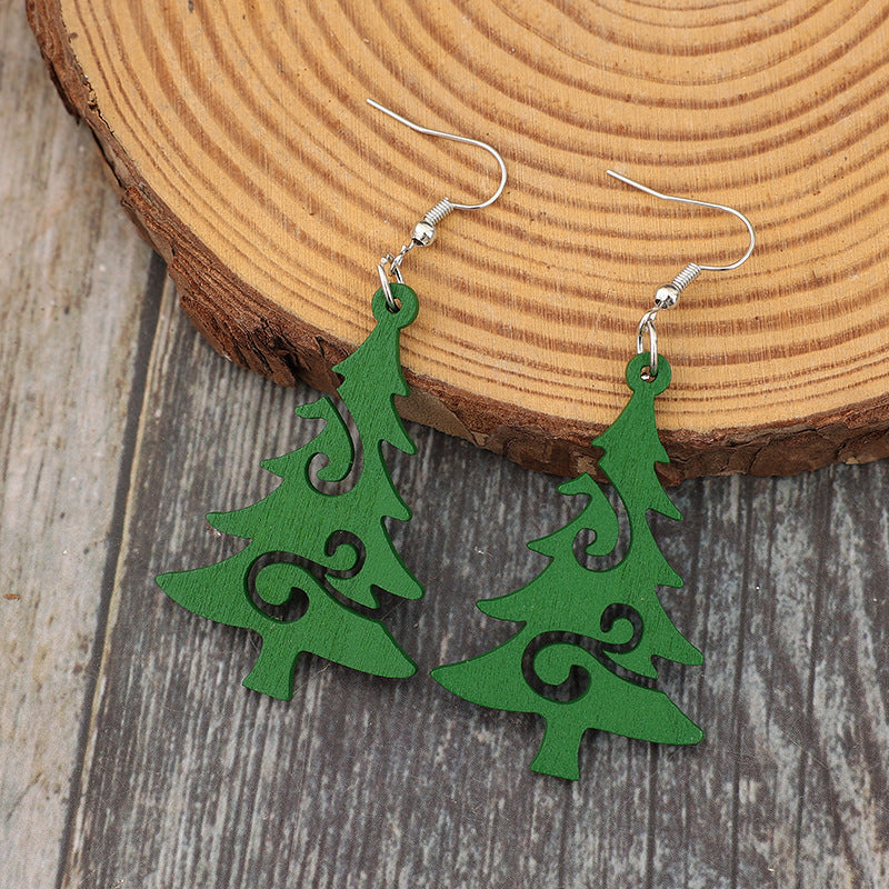 Rustic Holiday Tree Earrings