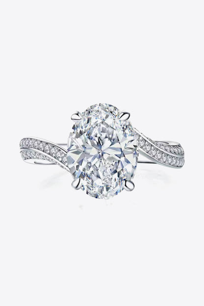 Minimalist Moissanite Side Stone Ring