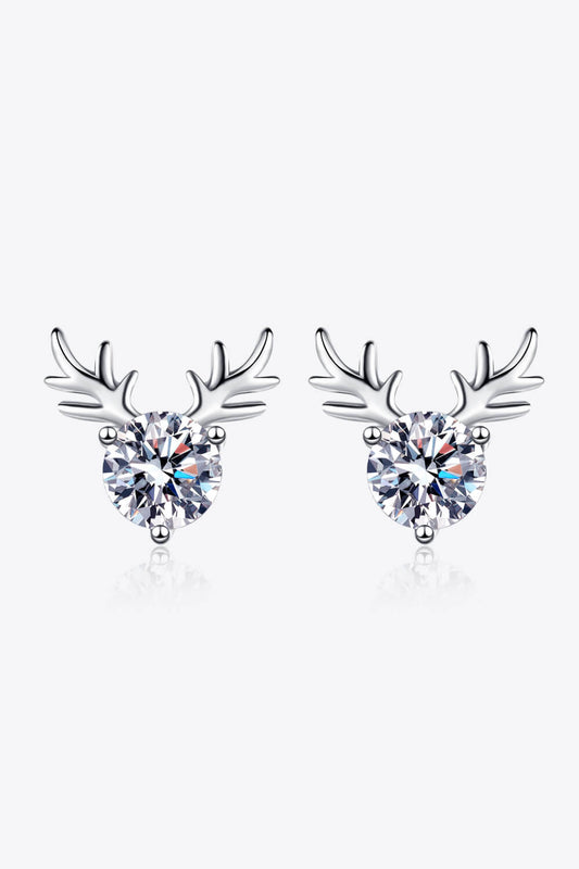 Festive Reindeer Moissanite Earrings