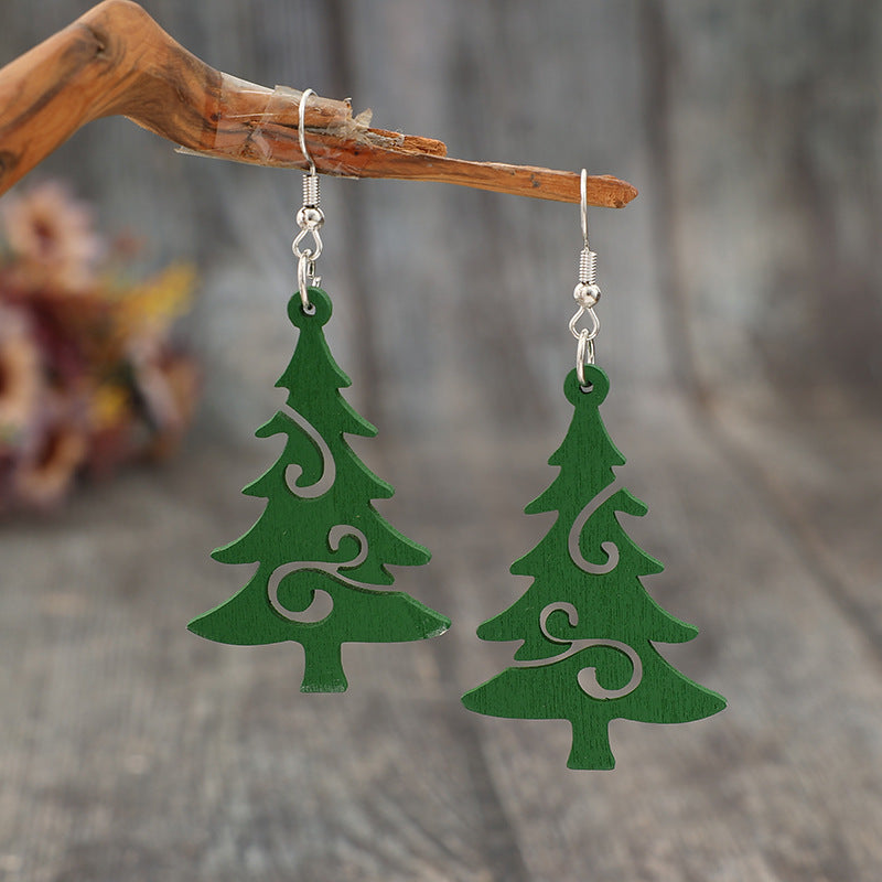 Rustic Holiday Tree Earrings