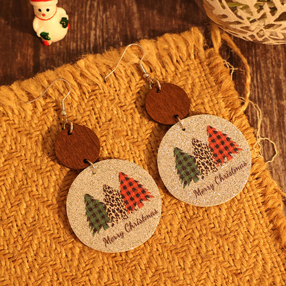 Rustic Charm Christmas Tree Earrings