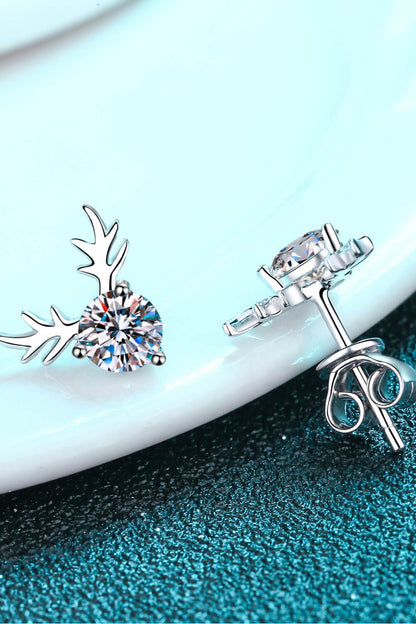 Festive Reindeer Moissanite Earrings