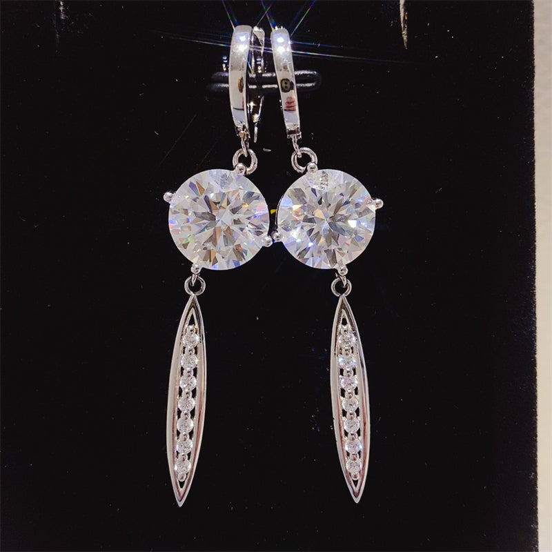Timeless Moissanite Silver Drop Earrings