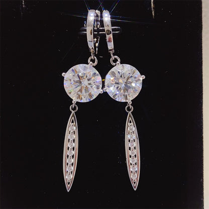 Timeless Moissanite Silver Drop Earrings