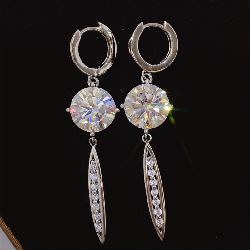 Timeless Moissanite Silver Drop Earrings